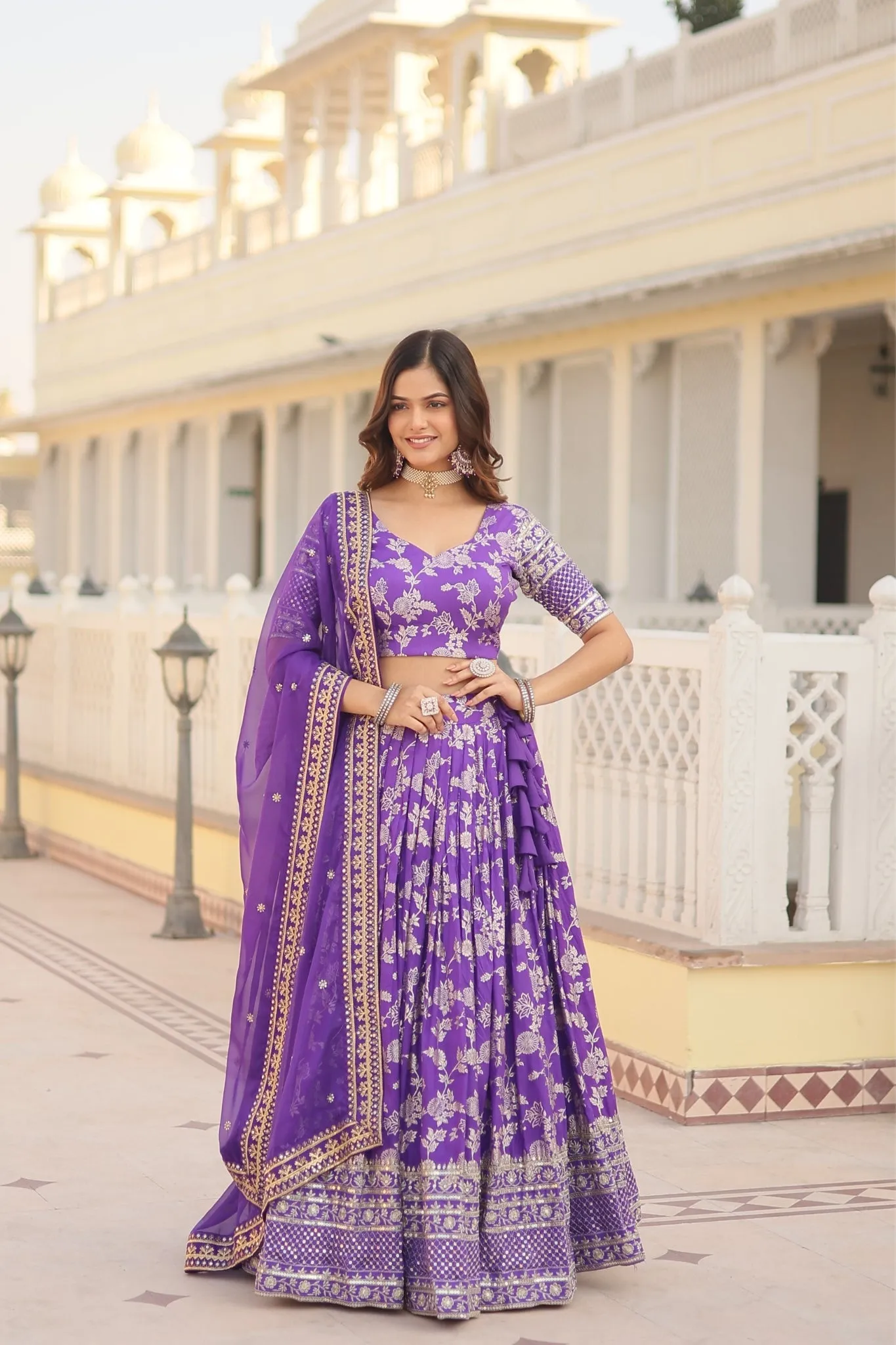 Elevate Your Style with a Designer Jacquard Lehenga Choli