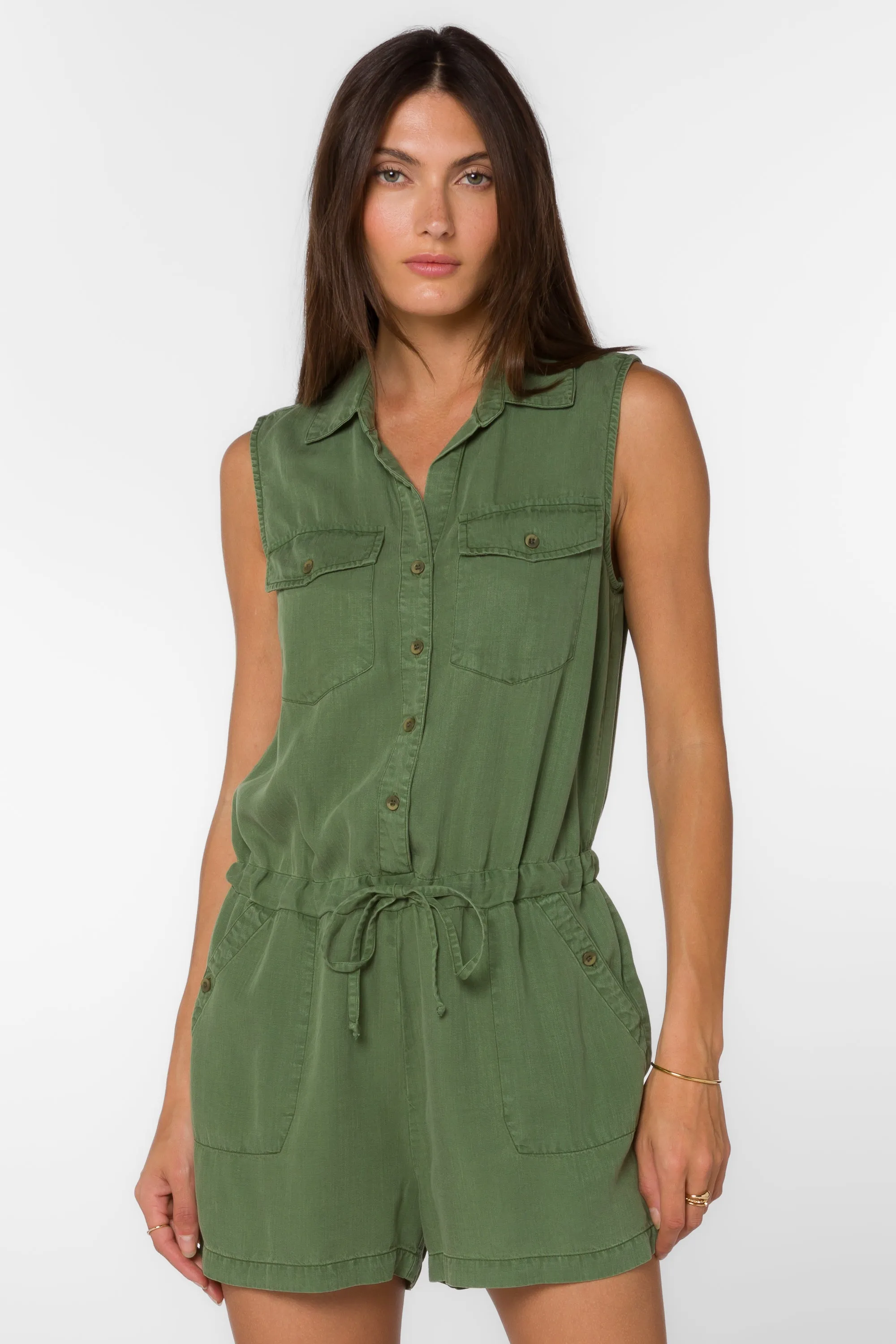 Esma Artichoke Green Romper