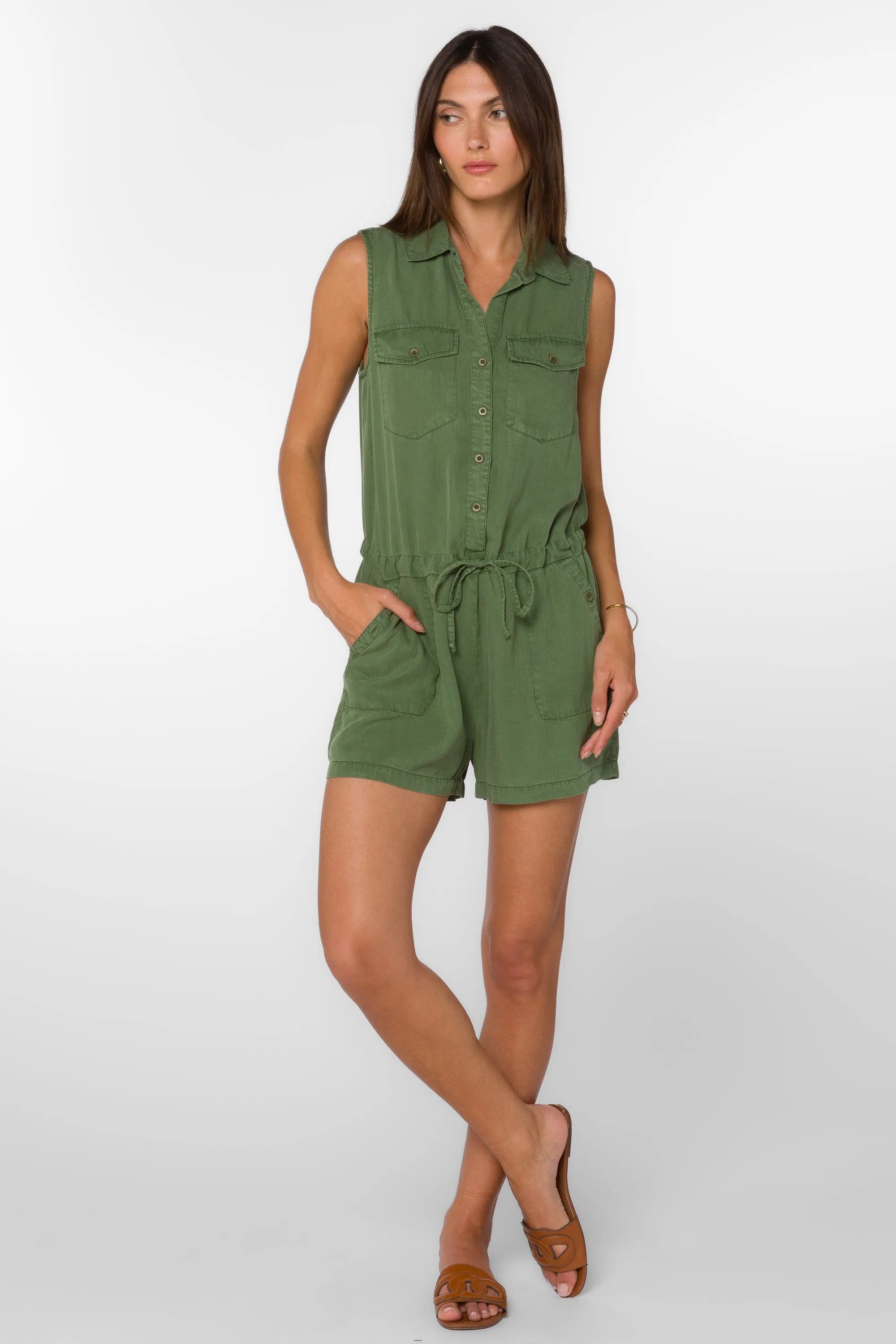 Esma Artichoke Green Romper