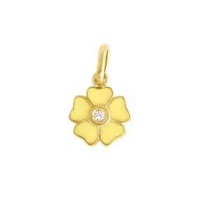 Flower Mimosa diamond pendant, Yellow Gold