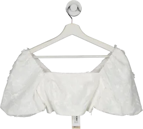 FOREVER NEW White Trinny Petite Textured Crop Top UK 4