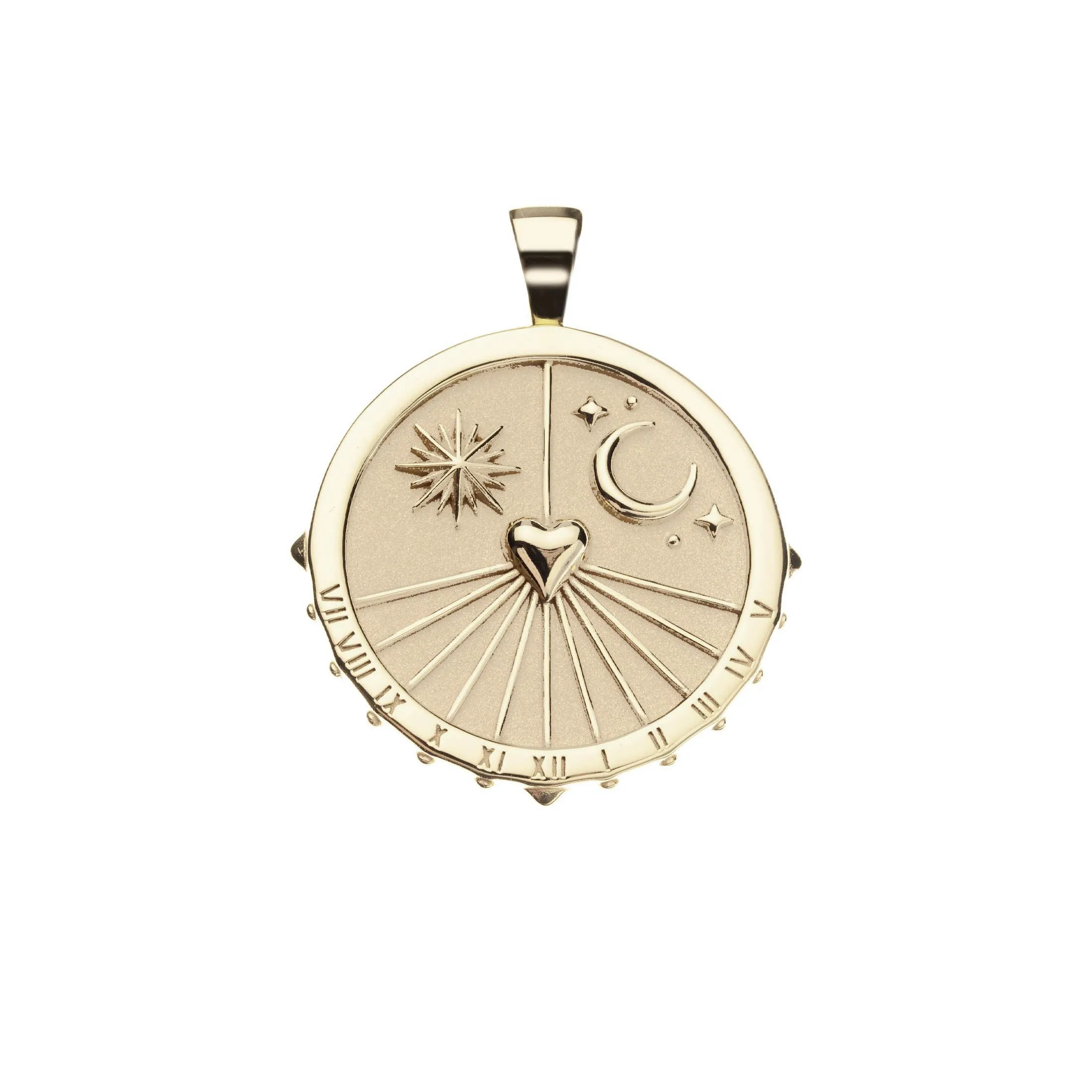 FOREVER Sundial Pendant Coin in Solid Gold