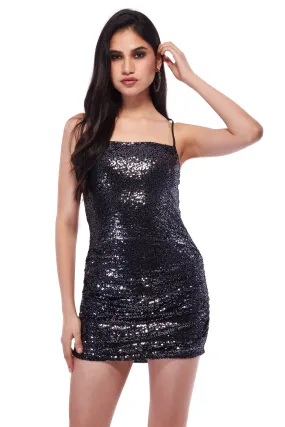 Full Sequin Backless Bodycon Party Dress