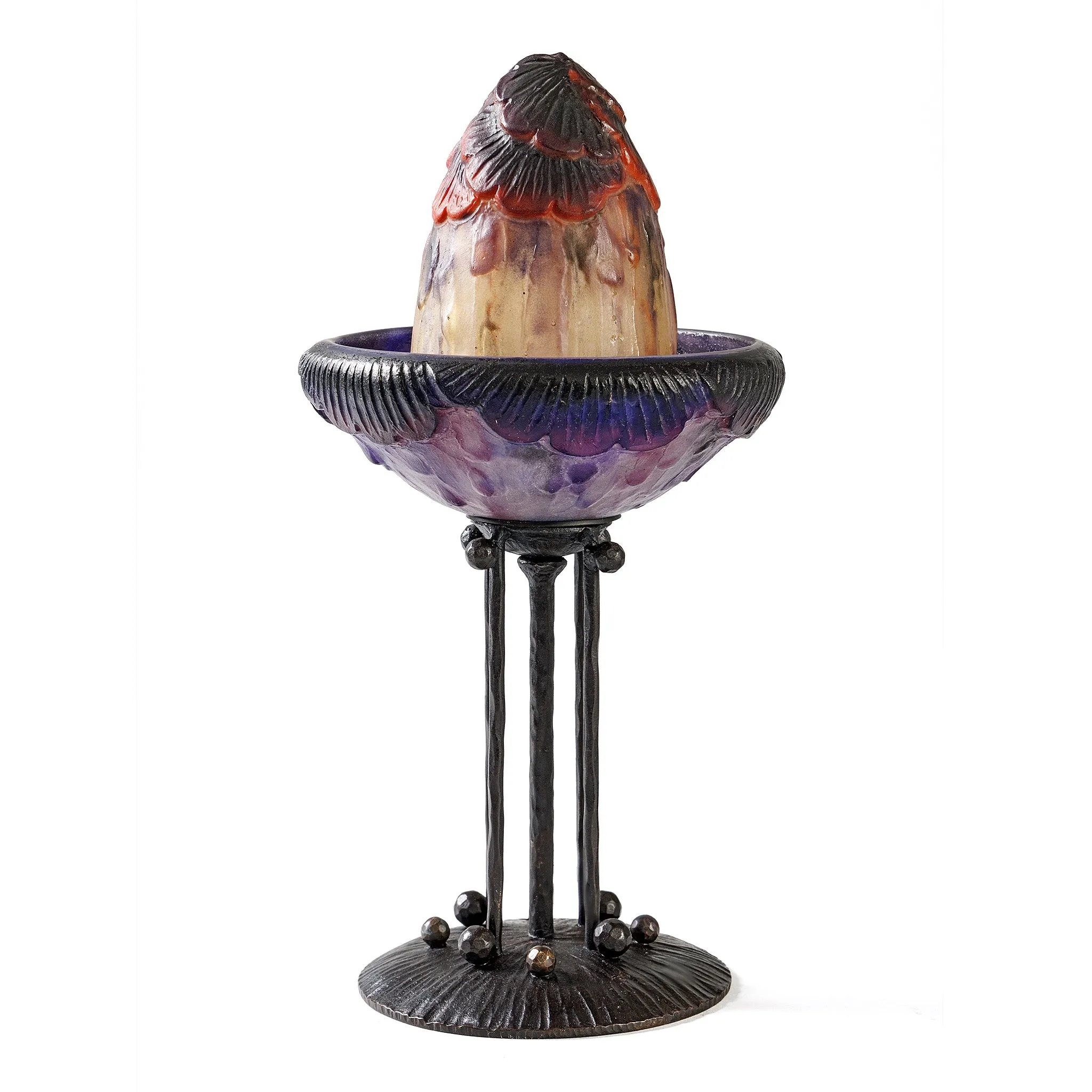 Gabriel Argy-Rousseau Pate de Verre "Fleurs Tropicales" Table Lamp