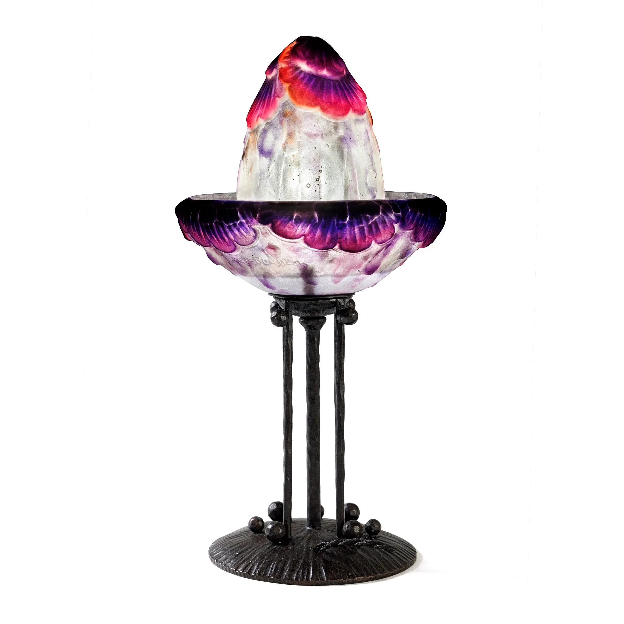 Gabriel Argy-Rousseau Pate de Verre "Fleurs Tropicales" Table Lamp