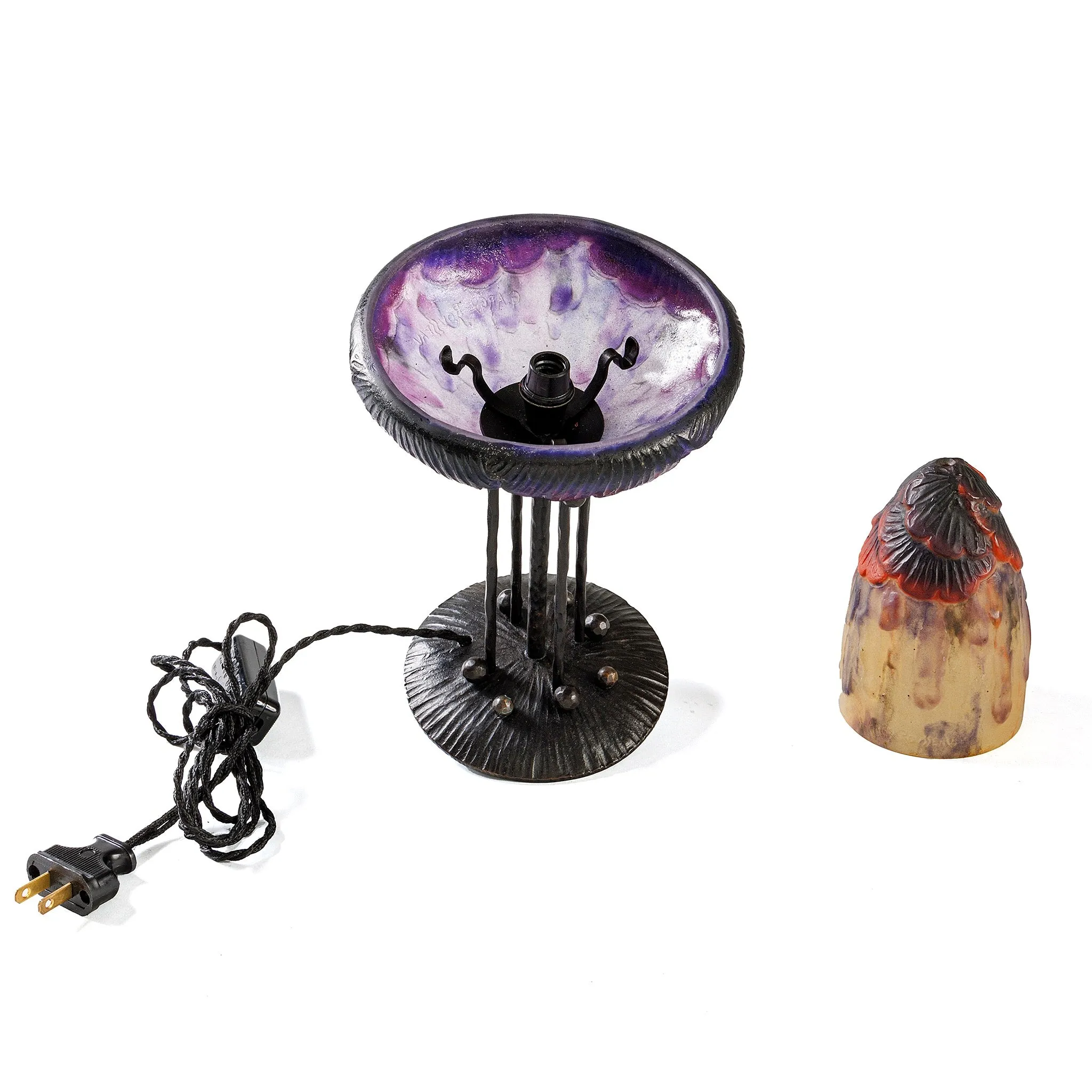 Gabriel Argy-Rousseau Pate de Verre "Fleurs Tropicales" Table Lamp