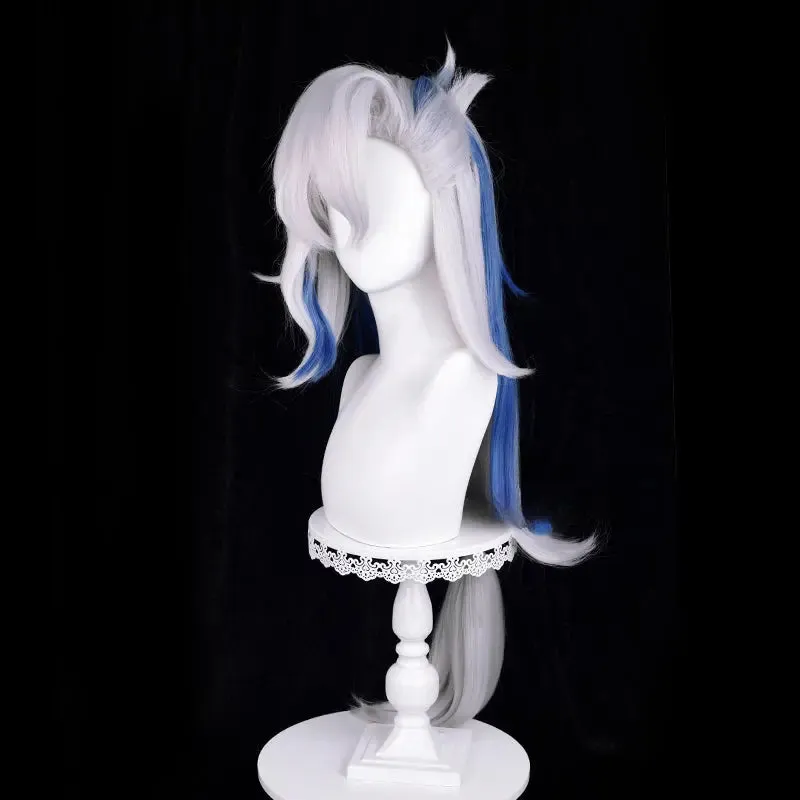 Genshin Impact Neuvillette White with Blue Cosplay Wig ON1310