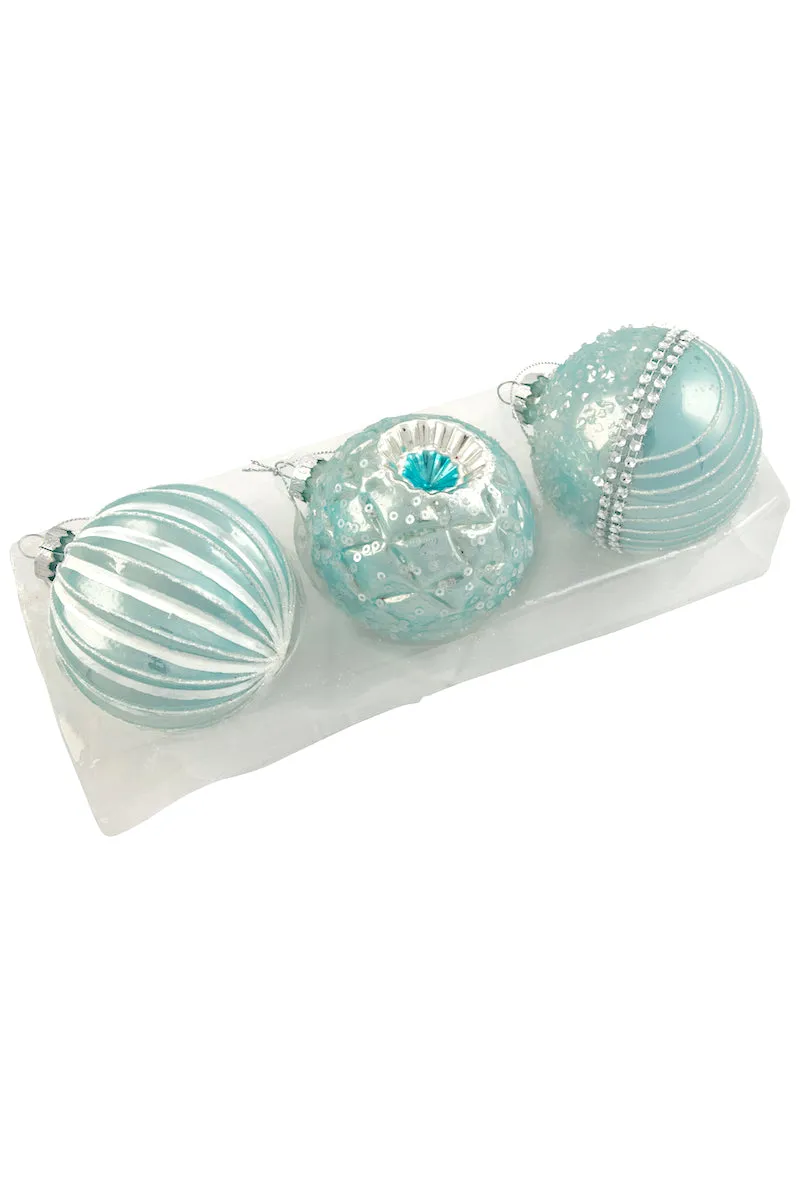 Glass Bauble Set, Aqua