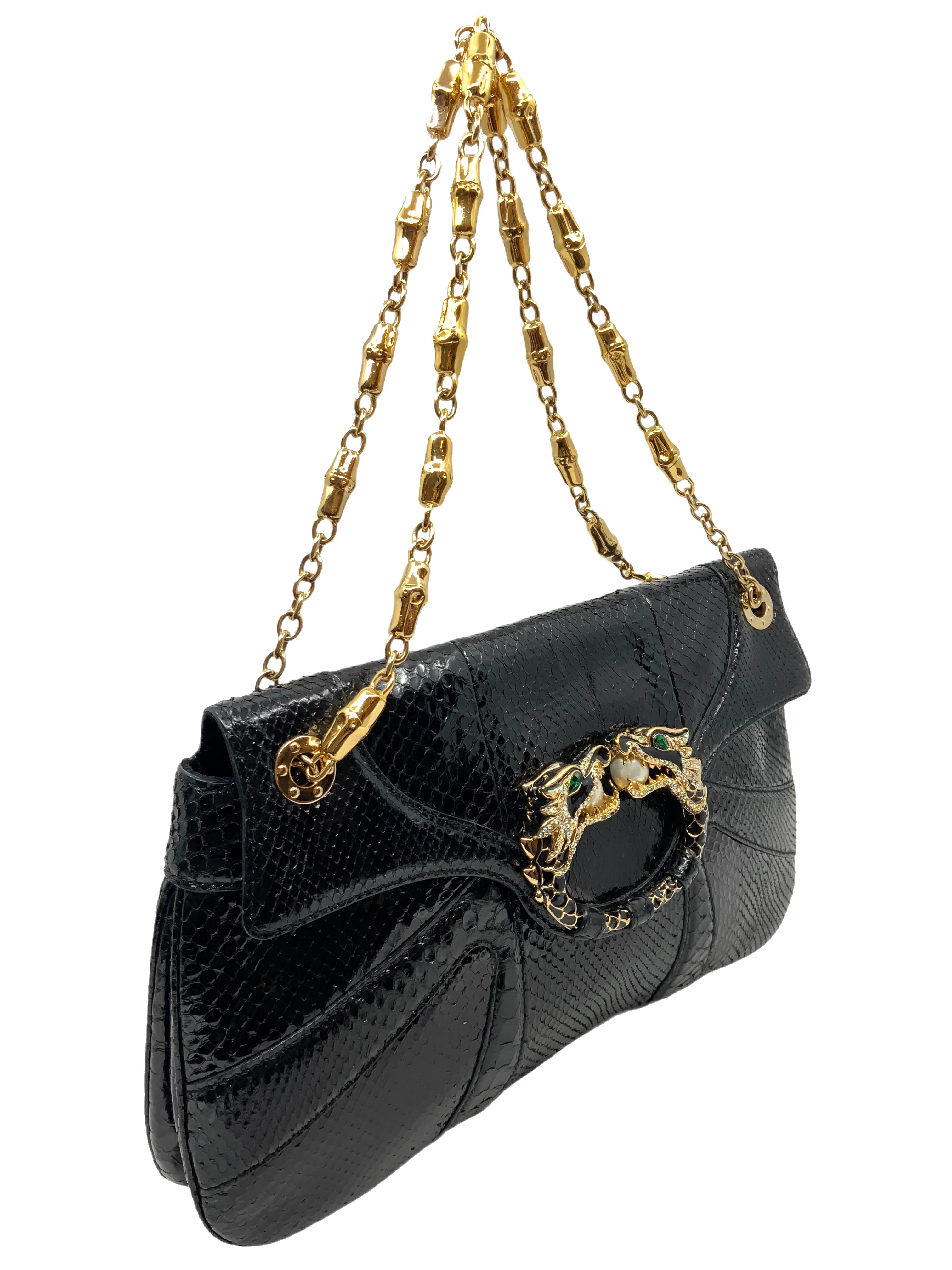 Gucci Limited Edition Tom Ford Snakeskin Jeweled Dragon Bag