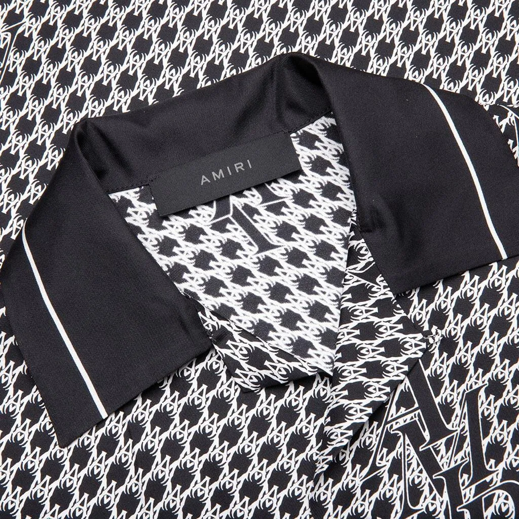 Houndstooth Bowling Shirt - Black