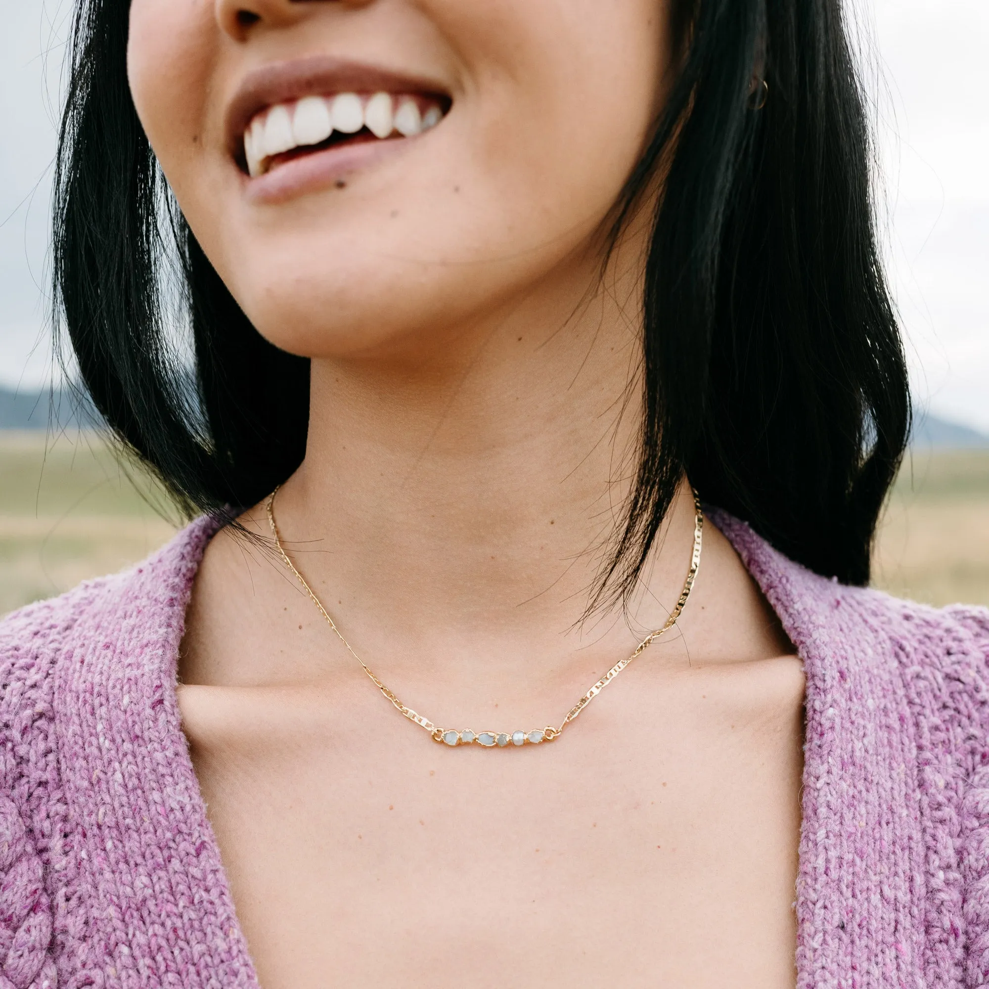 Iridescent Ombré Birthstone Necklace