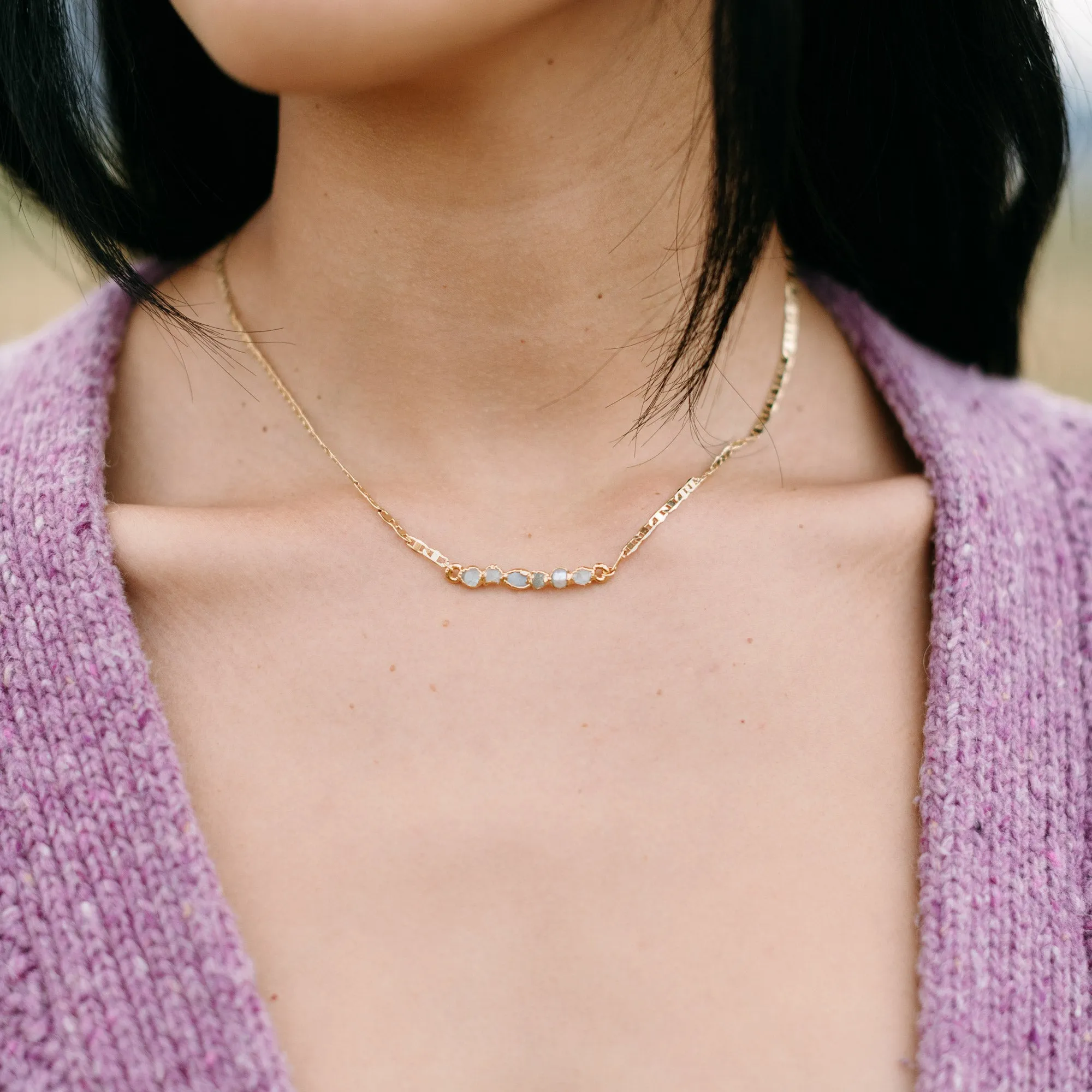 Iridescent Ombré Birthstone Necklace