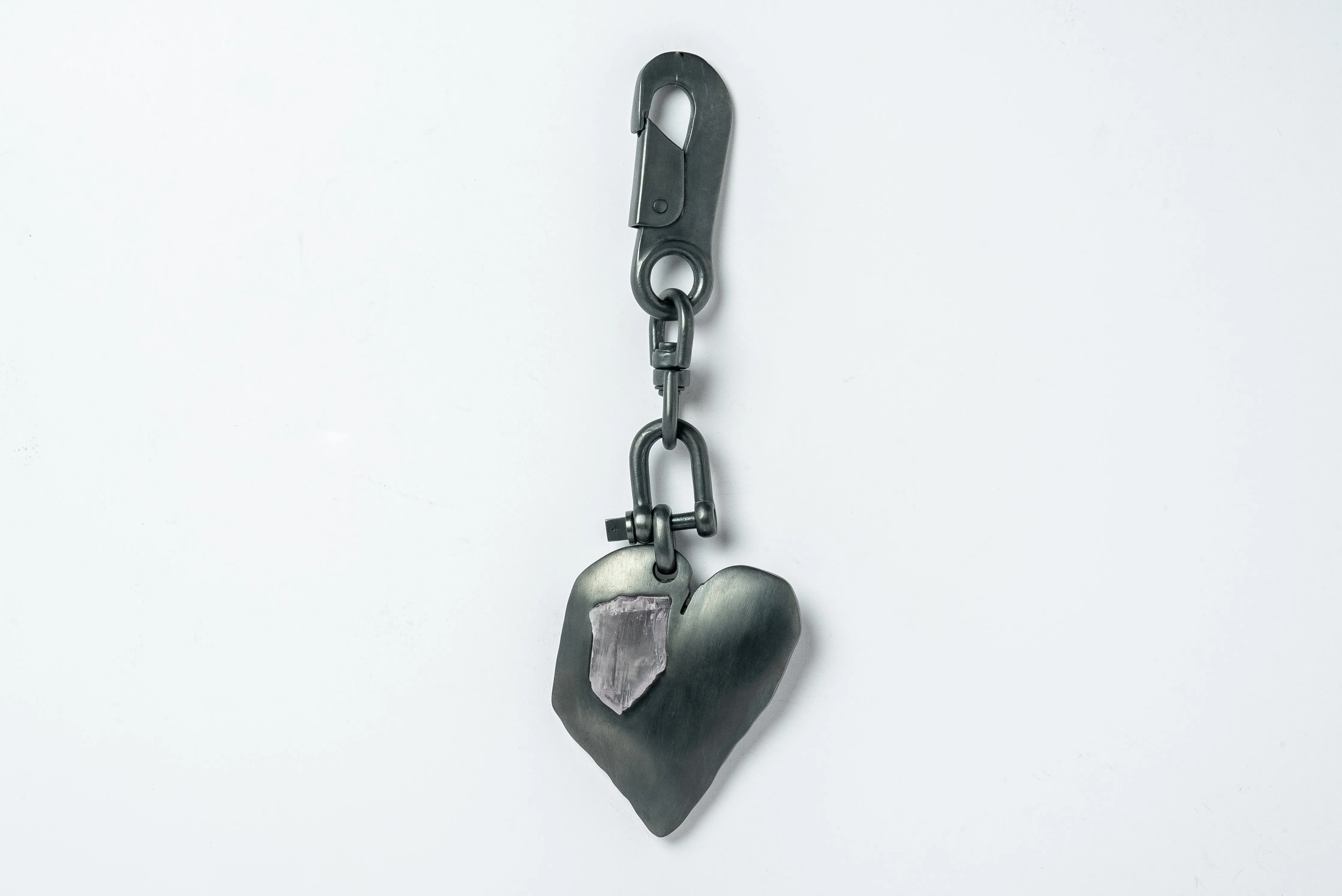 Jazz's Solid Heart Charm (Big, Pink Kunzite, KAS KUN)