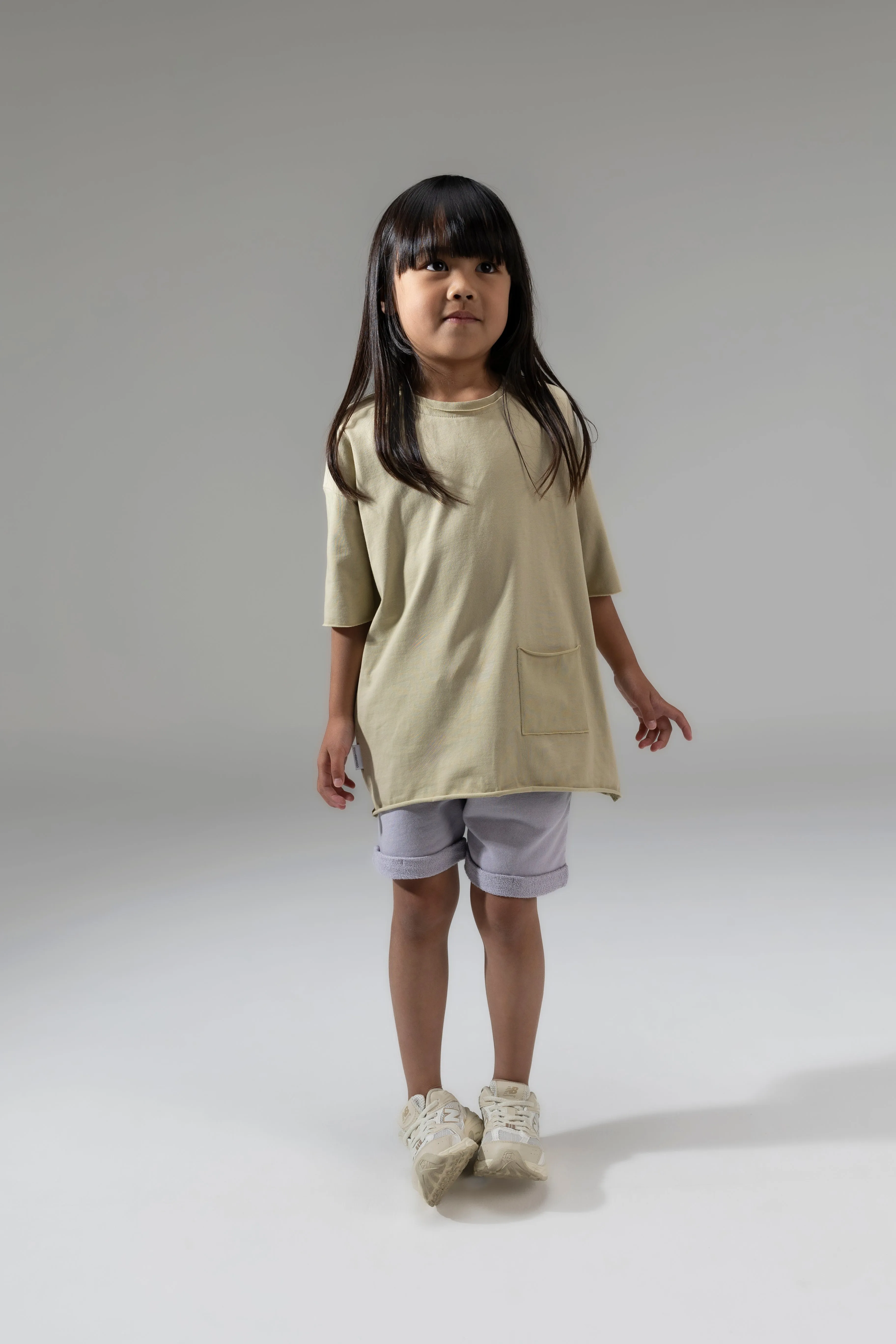 Kinder T-Shirt Oversized Sage Green