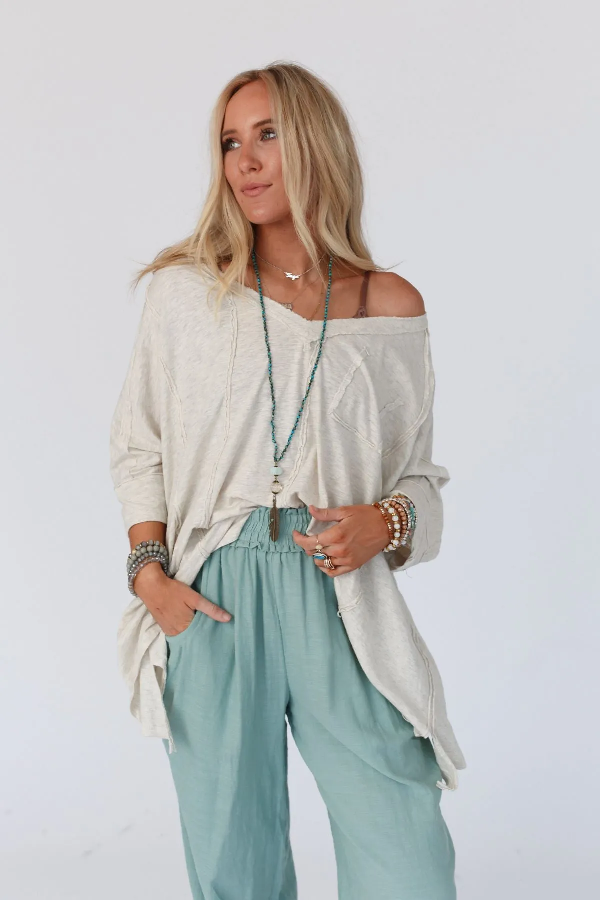 Landon Oversized Top - Oatmeal