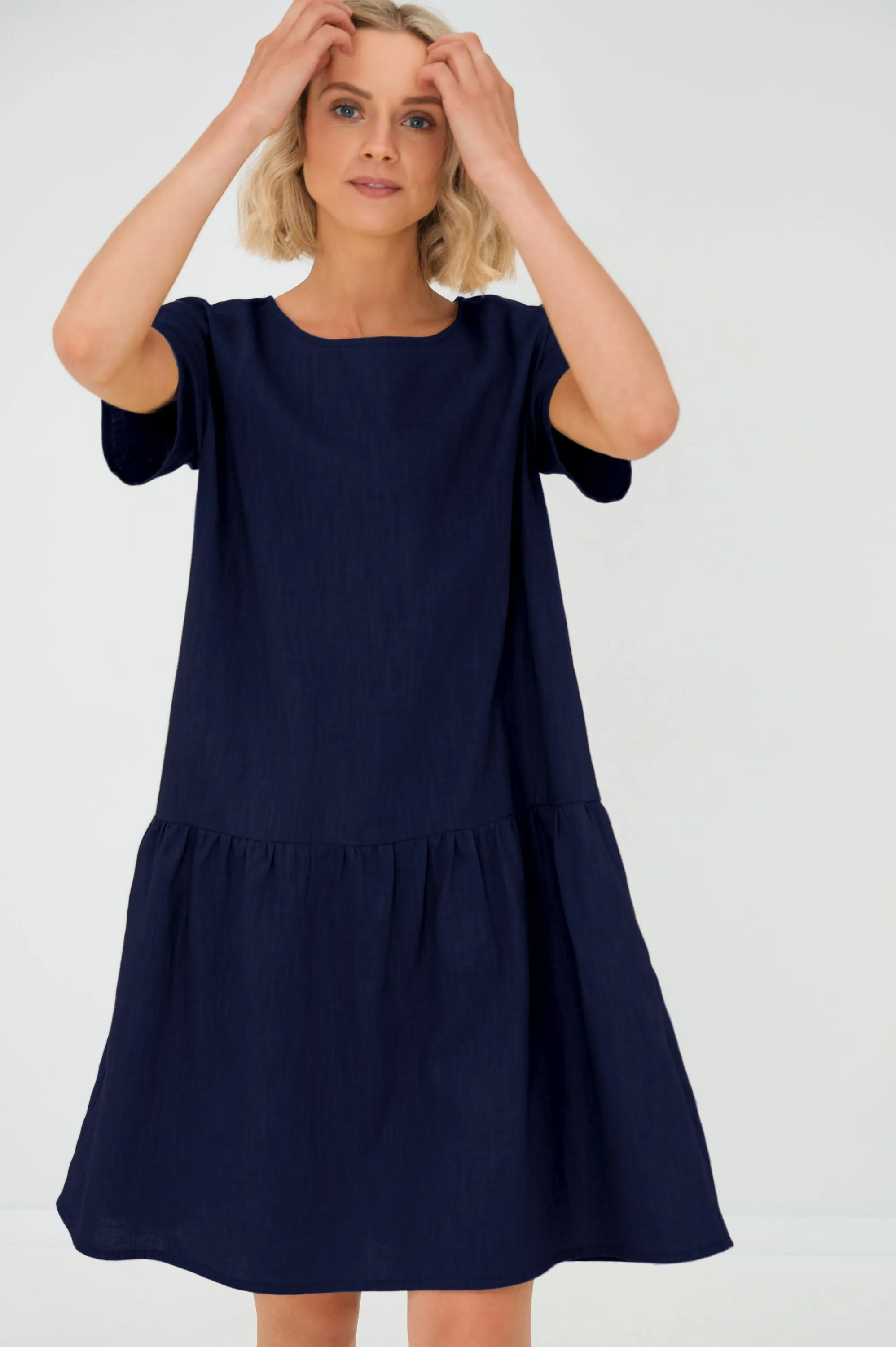 LeMuse Linen dress for women BLOSSOM, Deep blue, L