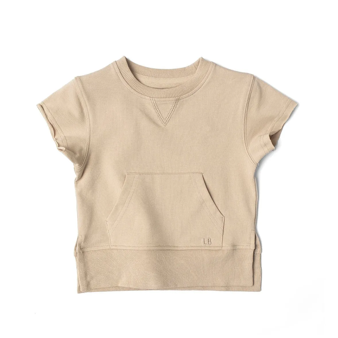 Little Bipsy Raw Edge Crewneck - Beige