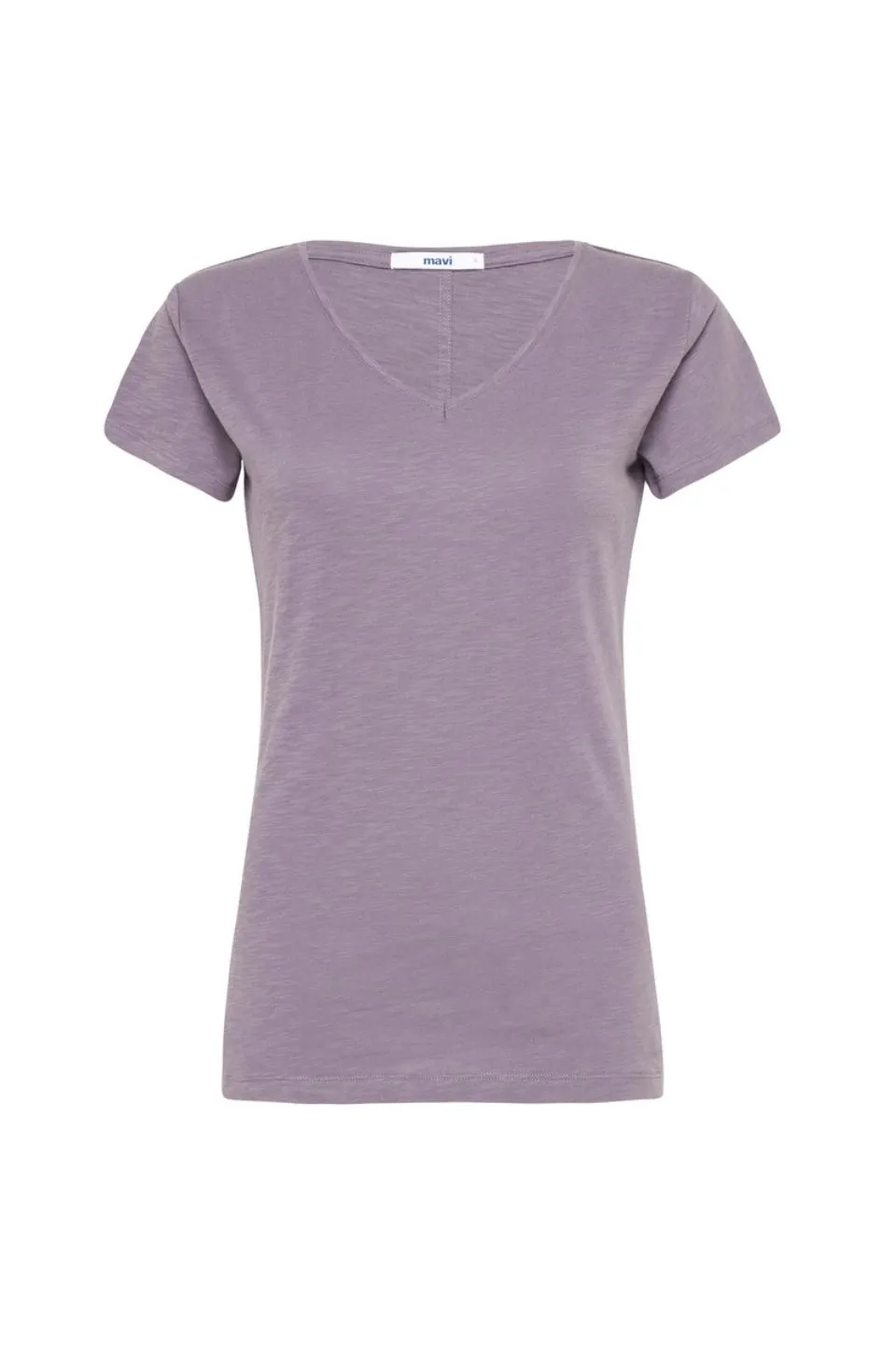 Luna Anthracite Cotton V Neck Tee