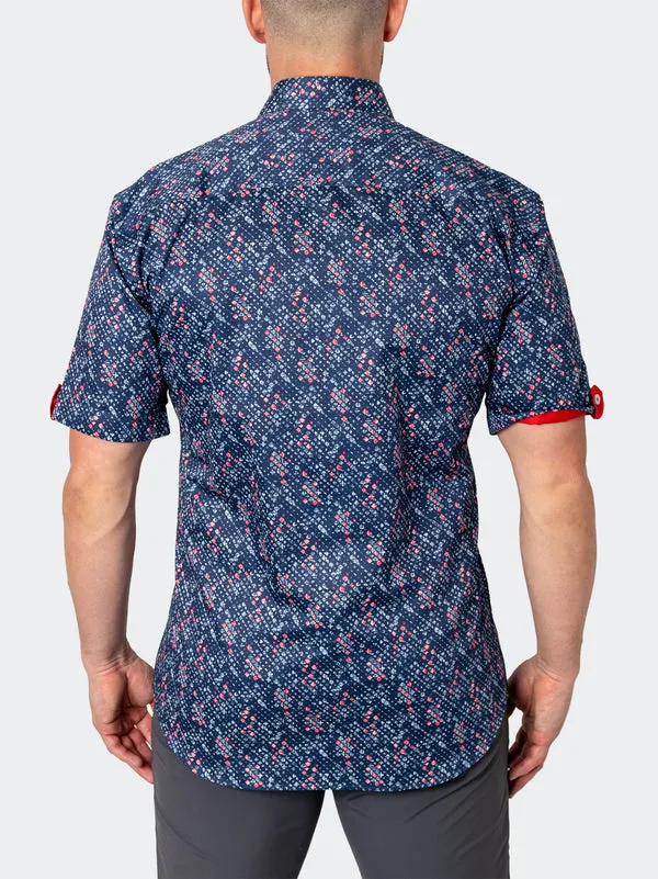 Maceoo Stretch Short-Sleeve Shirt | Galileo Markers Blue