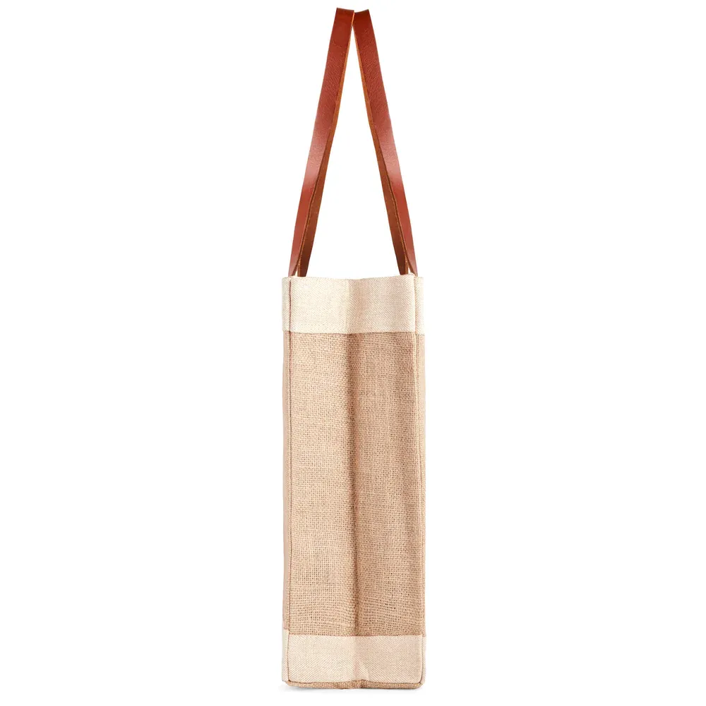 Market Tote in Natural Peony by Amy Logsdon