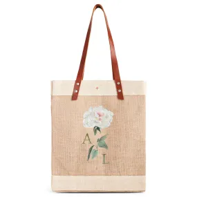 Market Tote in Natural Peony by Amy Logsdon