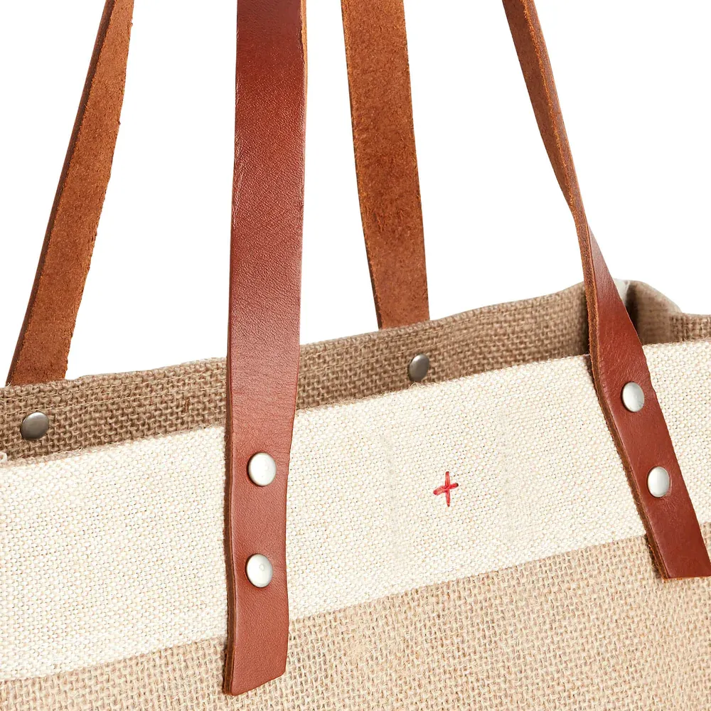 Market Tote in Natural Peony by Amy Logsdon