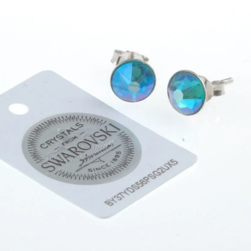 MCJ Swarovski Crystal Studs Round Stone