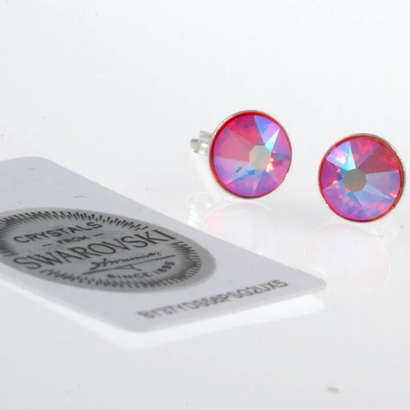 MCJ Swarovski Crystal Studs Round Stone