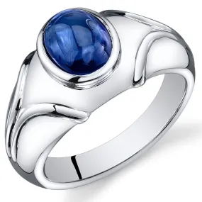 Mens 3.5 cts Sapphire Sterling Silver Ring Size 13