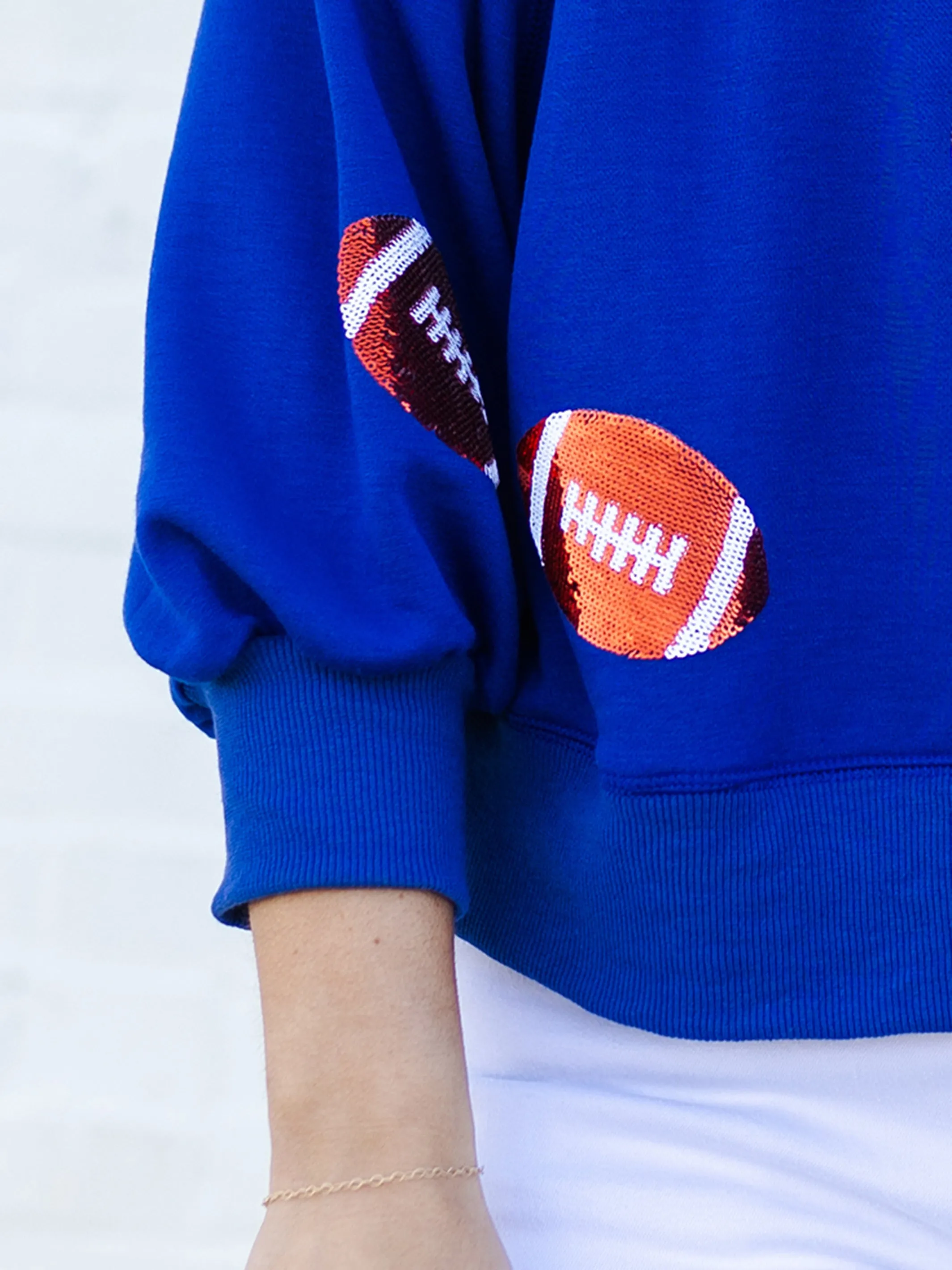 Millie Sweatshirt | Footballs Blue   Orange