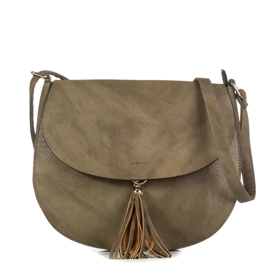 Monogram Taupe Cross Body tassel hipster tribal personalized bag