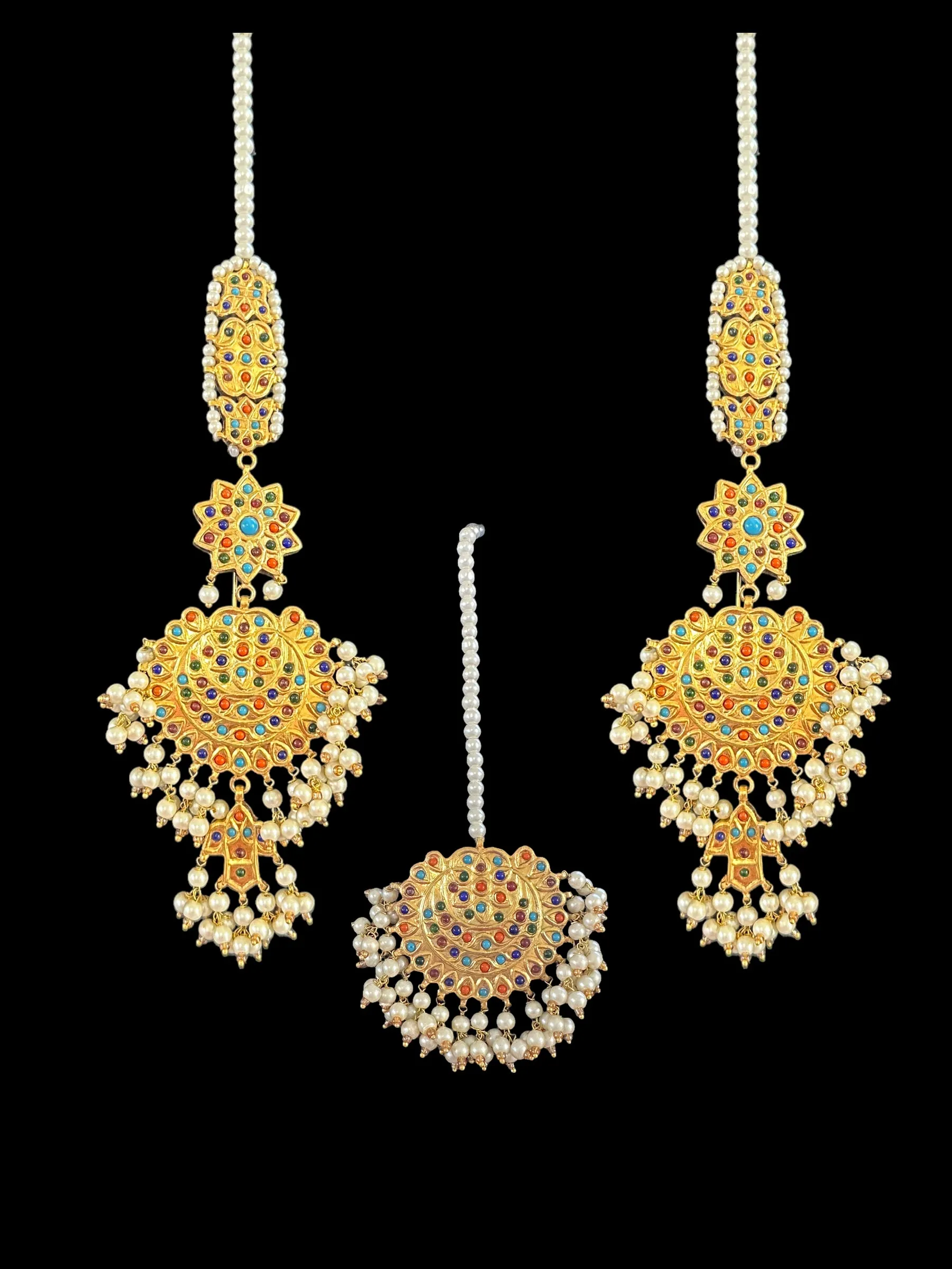 Navratan earrings Tika ( READY TO SHIP )