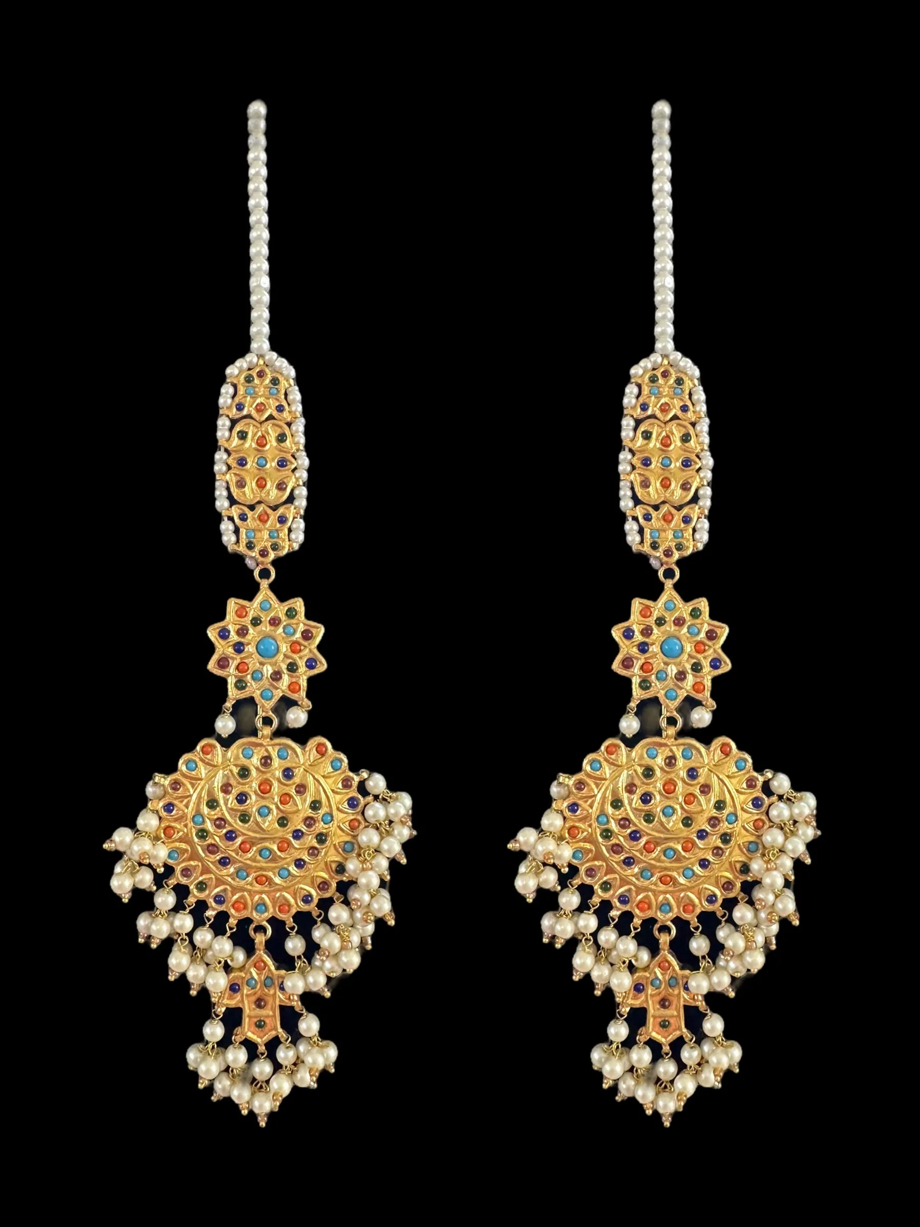 Navratan earrings Tika ( READY TO SHIP )