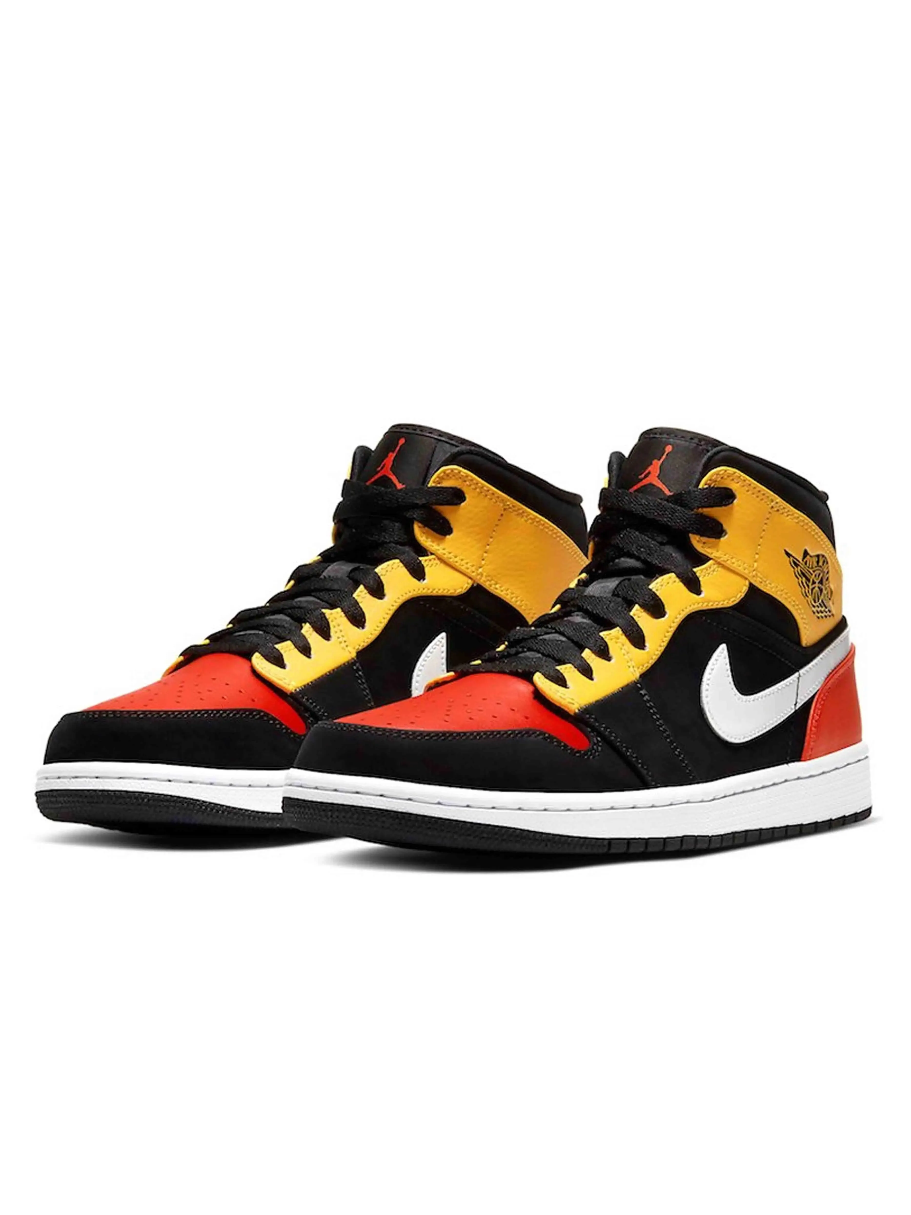 Nike Air Jordan 1 Mid Black Amarillo Orange