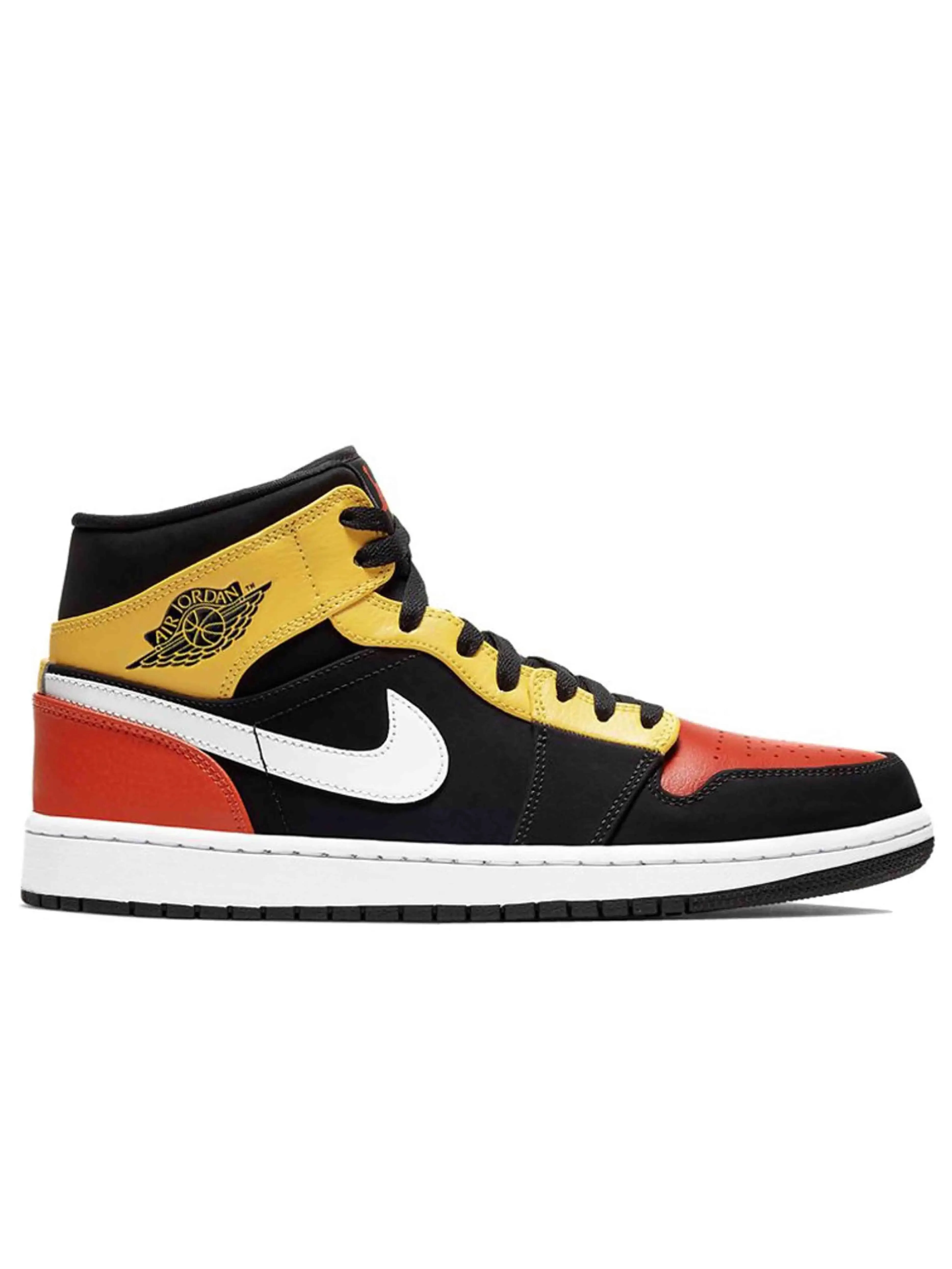 Nike Air Jordan 1 Mid Black Amarillo Orange