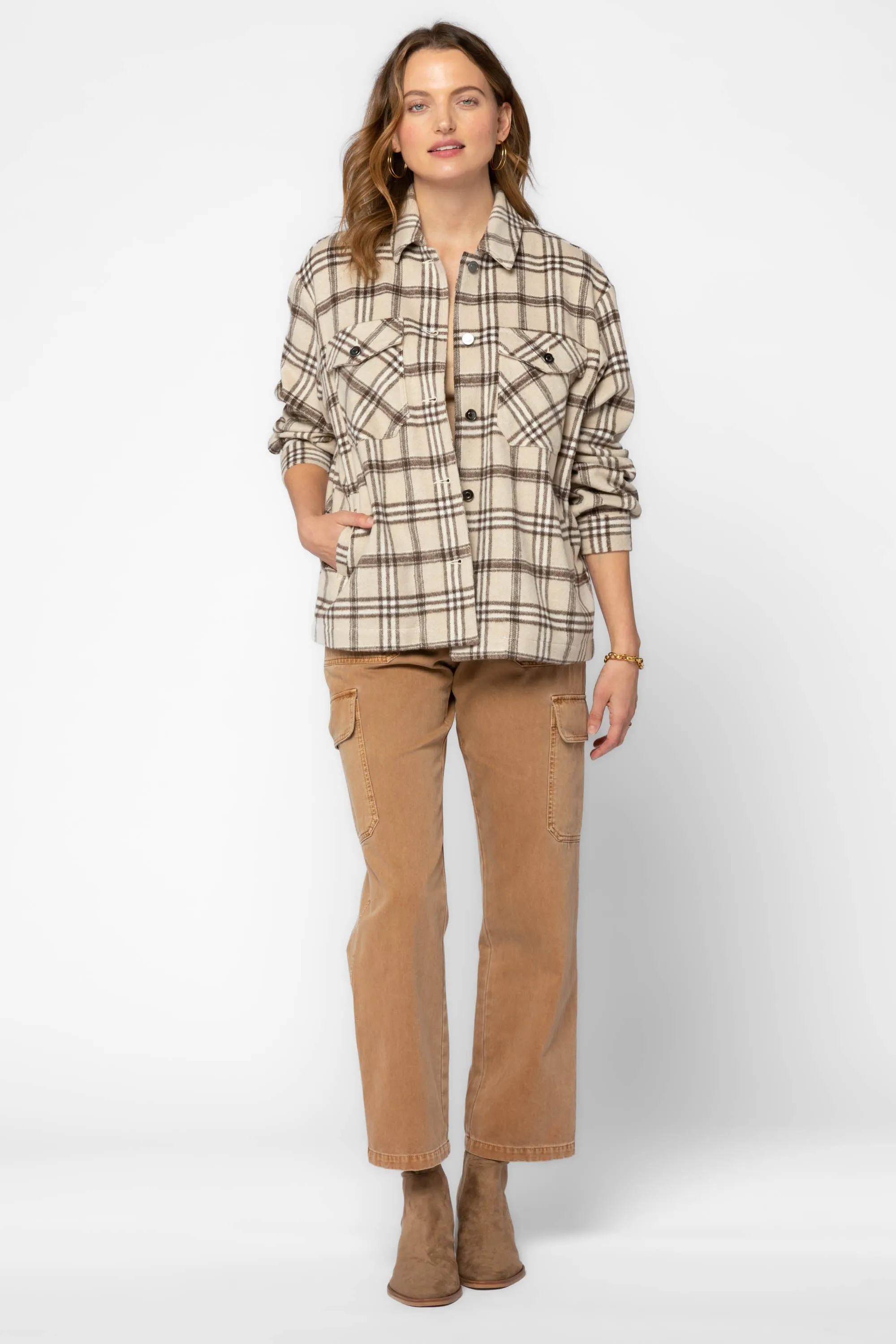 Nola Camel Plaid Shacket