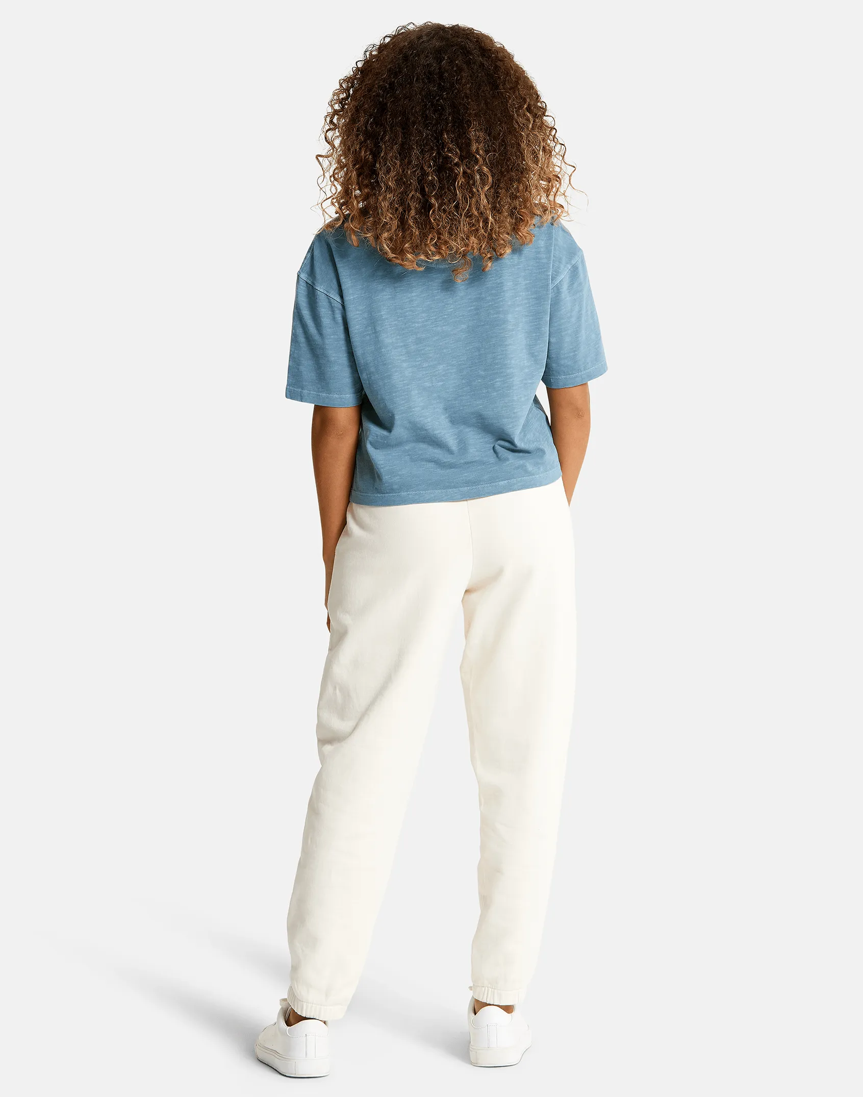 Olea Crop Tee in Storm Blue