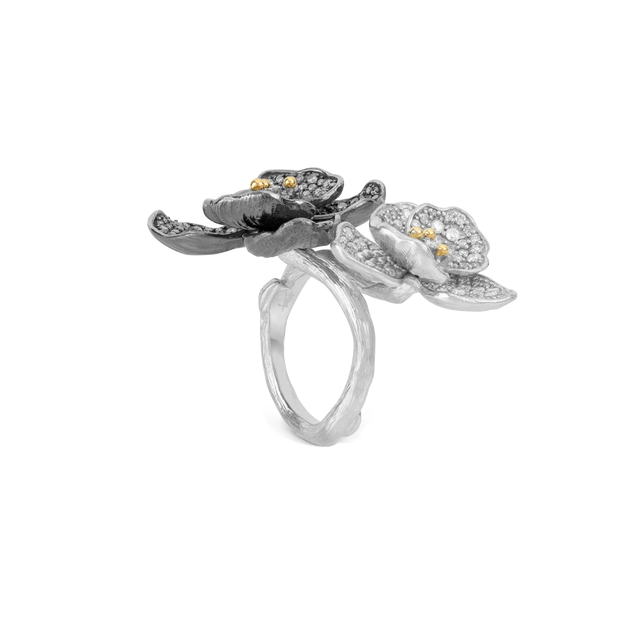 Orchid Double Ring with Diamonds