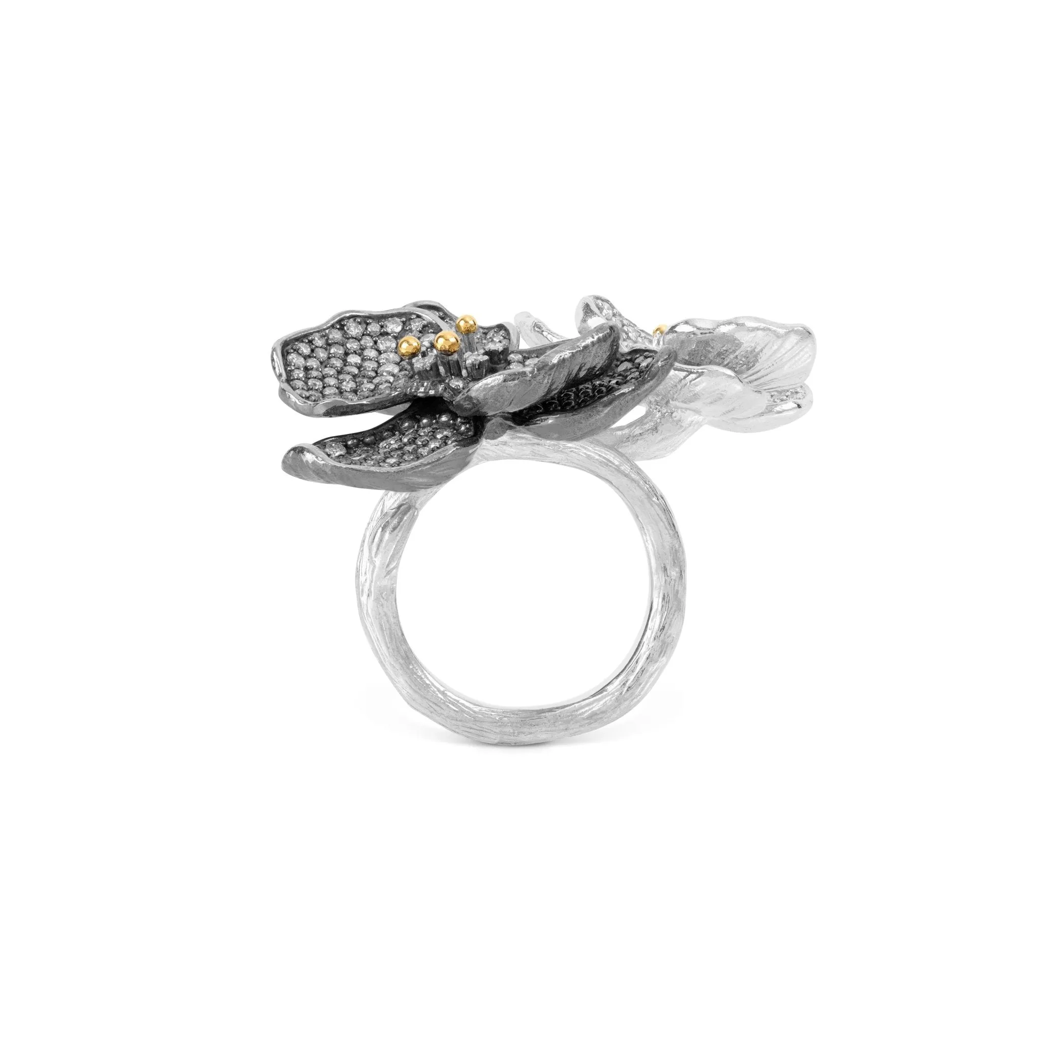 Orchid Double Ring with Diamonds