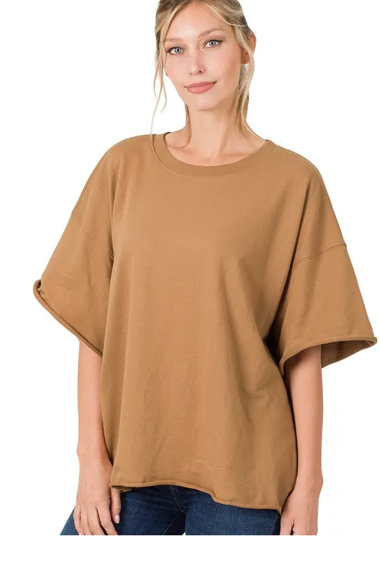 Oversized Raw Edge Top