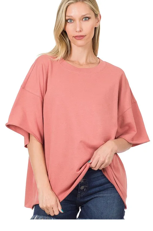 Oversized Raw Edge Top