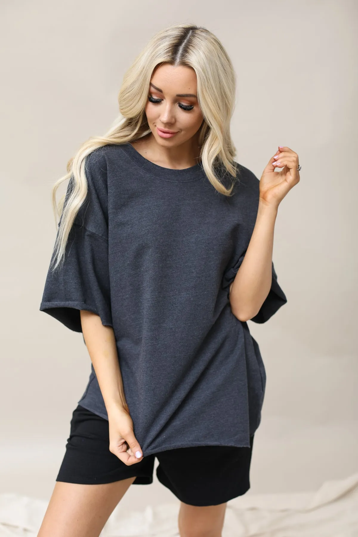 Oversized Raw Edge Top