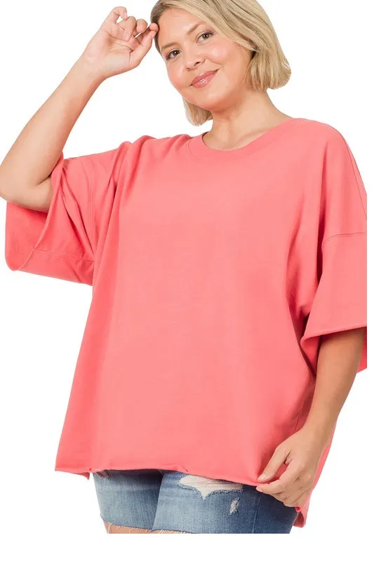 Oversized Raw Edge Top