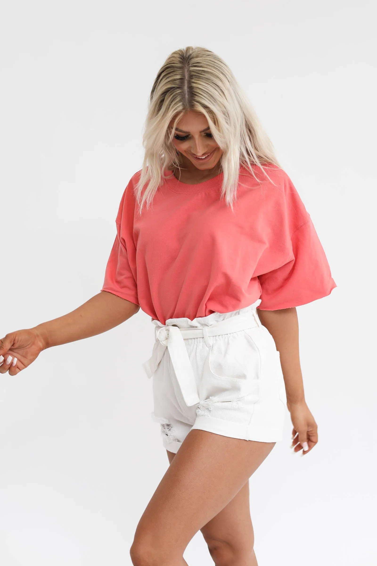 Oversized Raw Edge Top