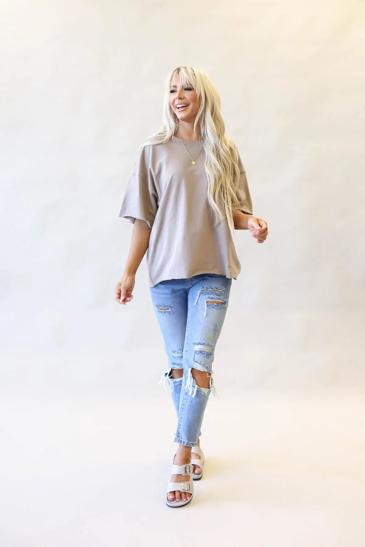 Oversized Raw Edge Top