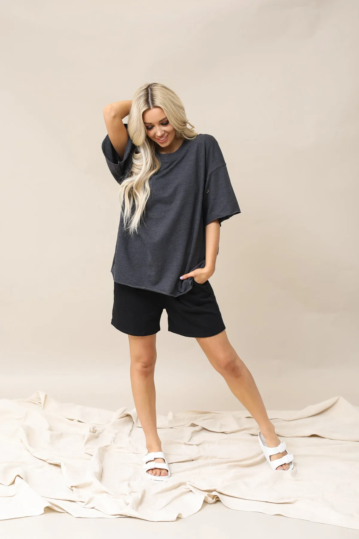 Oversized Raw Edge Top