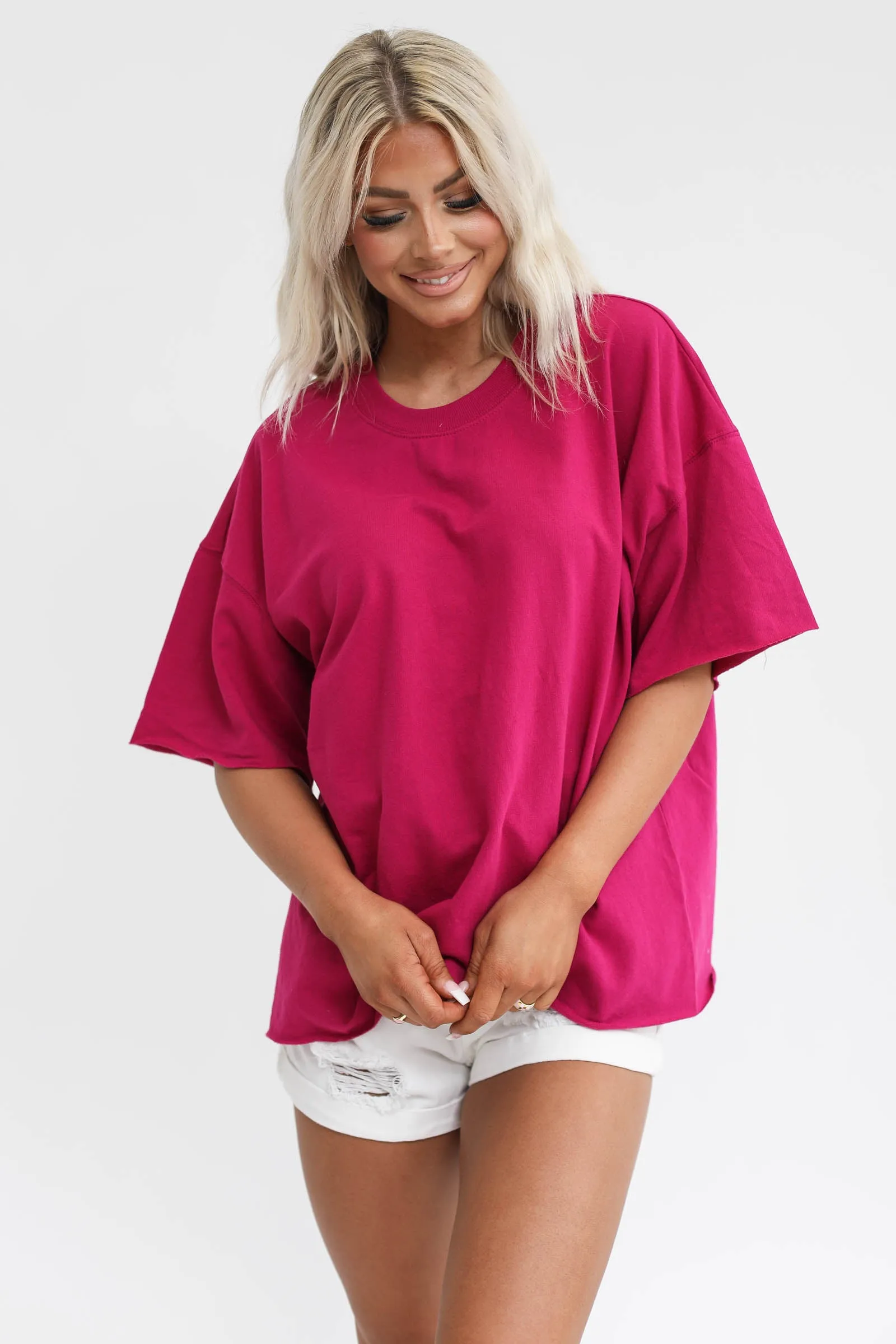 Oversized Raw Edge Top