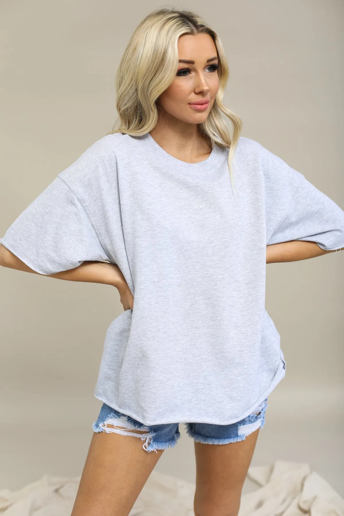 Oversized Raw Edge Top