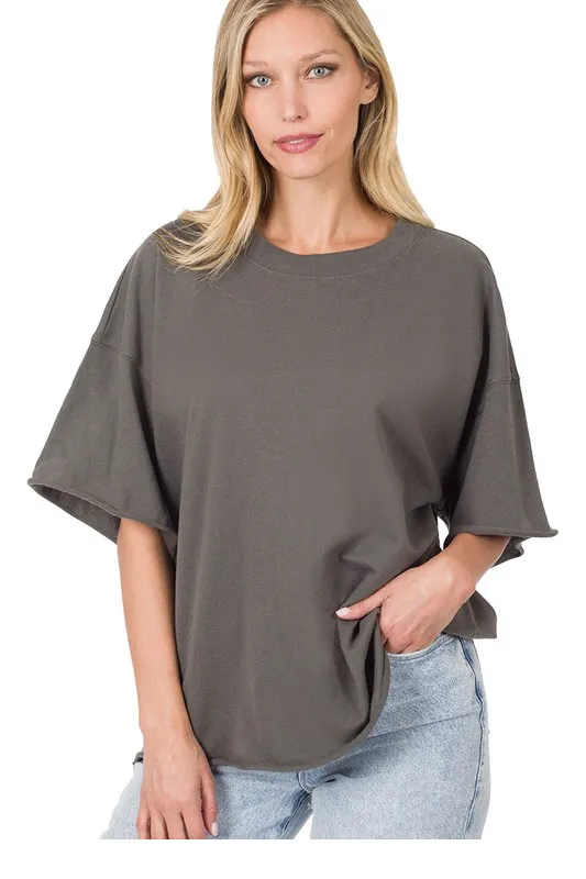 Oversized Raw Edge Top