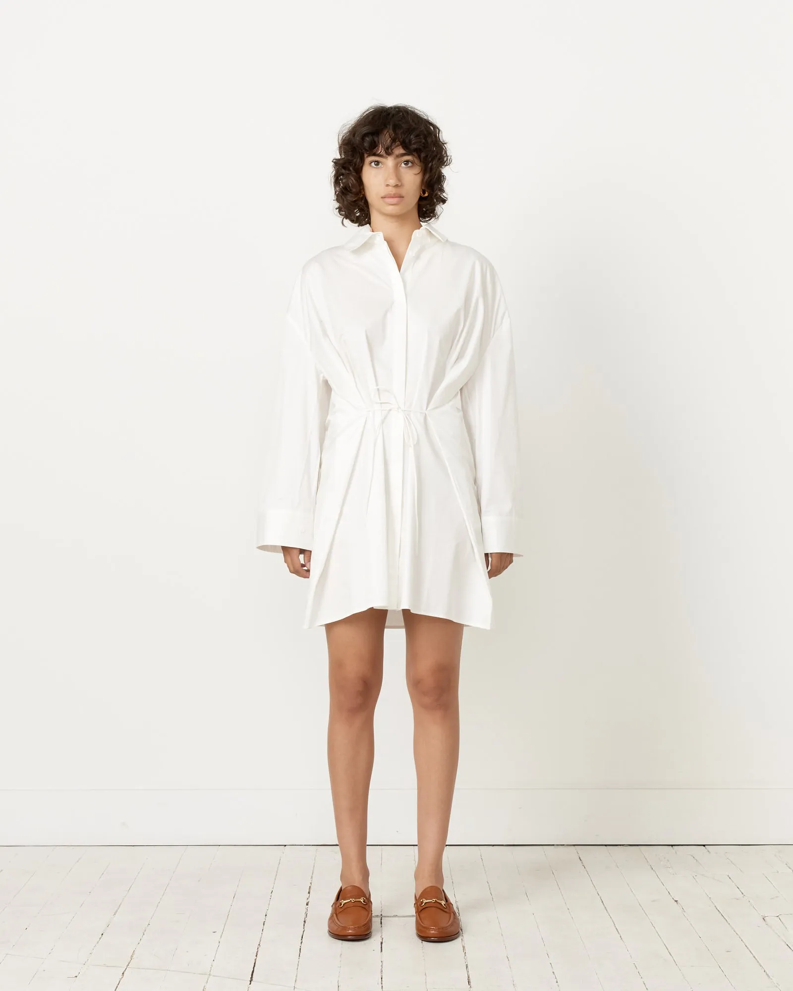 Oversized Shirt Dress in White